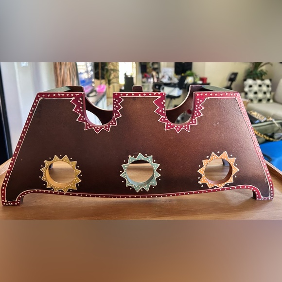 Pier 1 Imports 
Bohemian Painted Wooden Wine Rack
Holds 5 Bottles - Picture 2 of 4